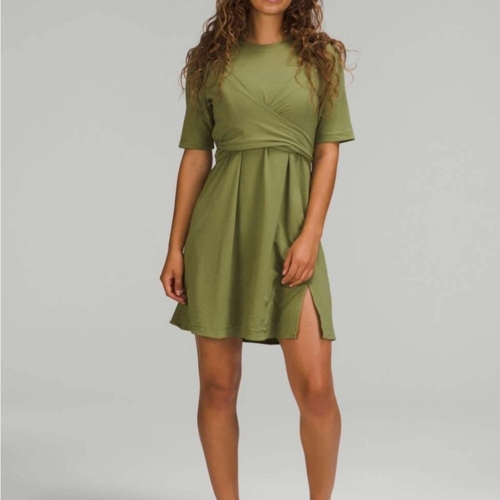 LULULEMON Cotton Wrap Front Tshirt Dress